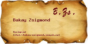 Bakay Zsigmond névjegykártya