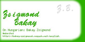 zsigmond bakay business card